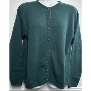 Vintage 90s Pendleton Wool Cardigan Sweater Womens M Button L/S Green Preppy